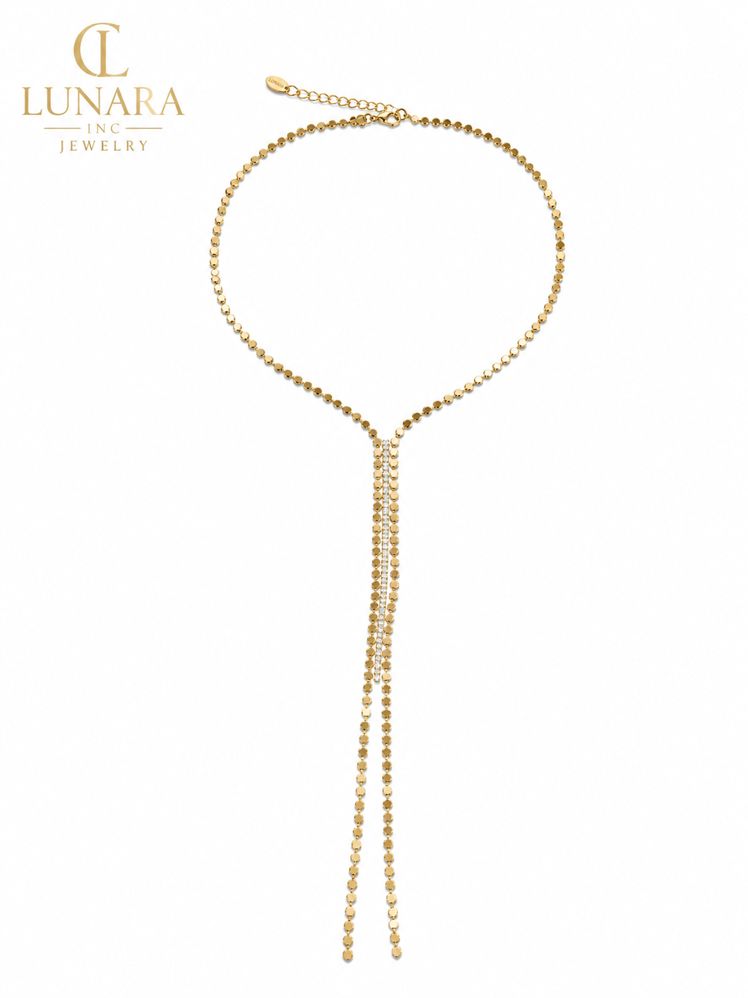 Y Lariat Disc Necklace