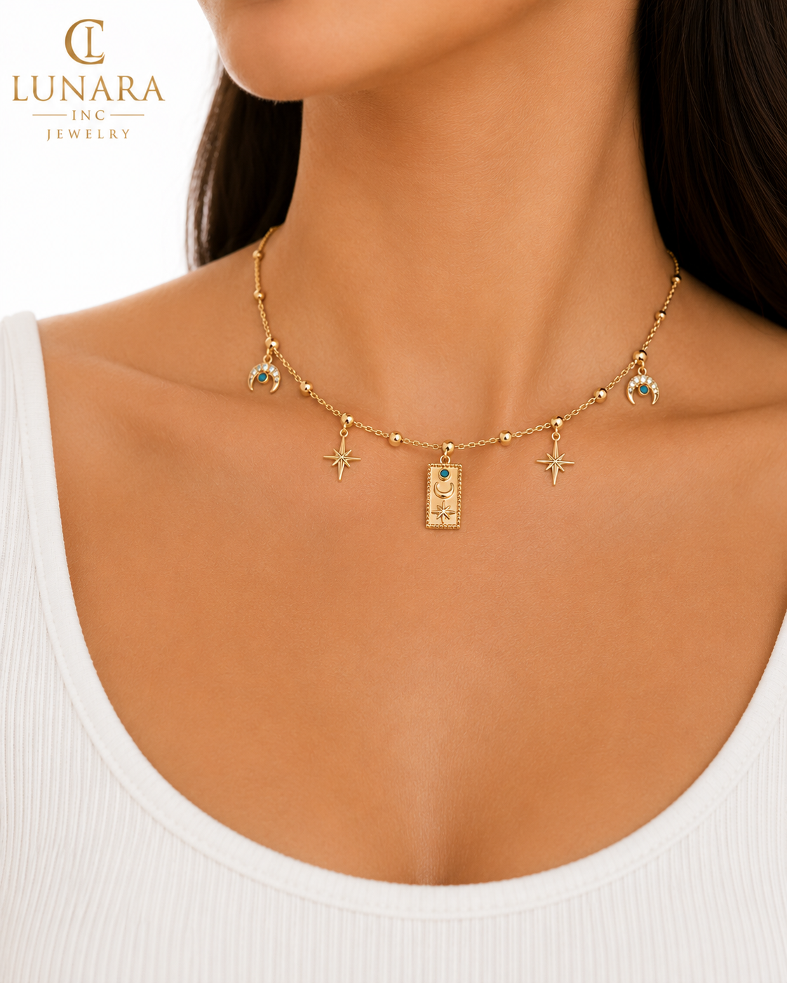Celestial Adjustable Charm Necklace