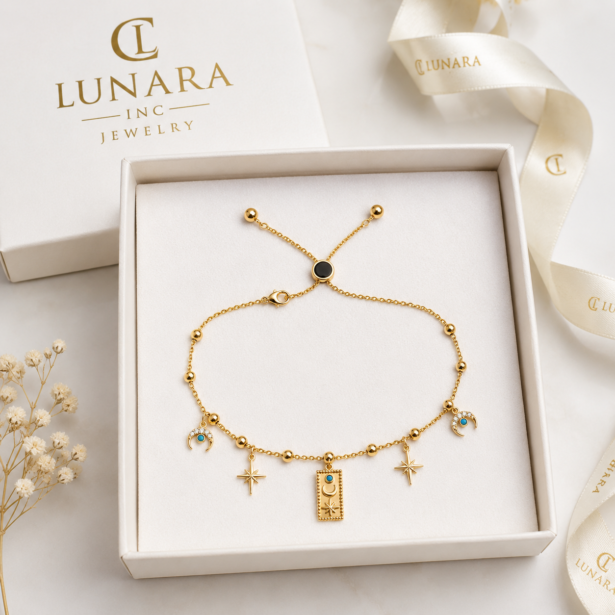 Celestial Adjustable Charm Necklace