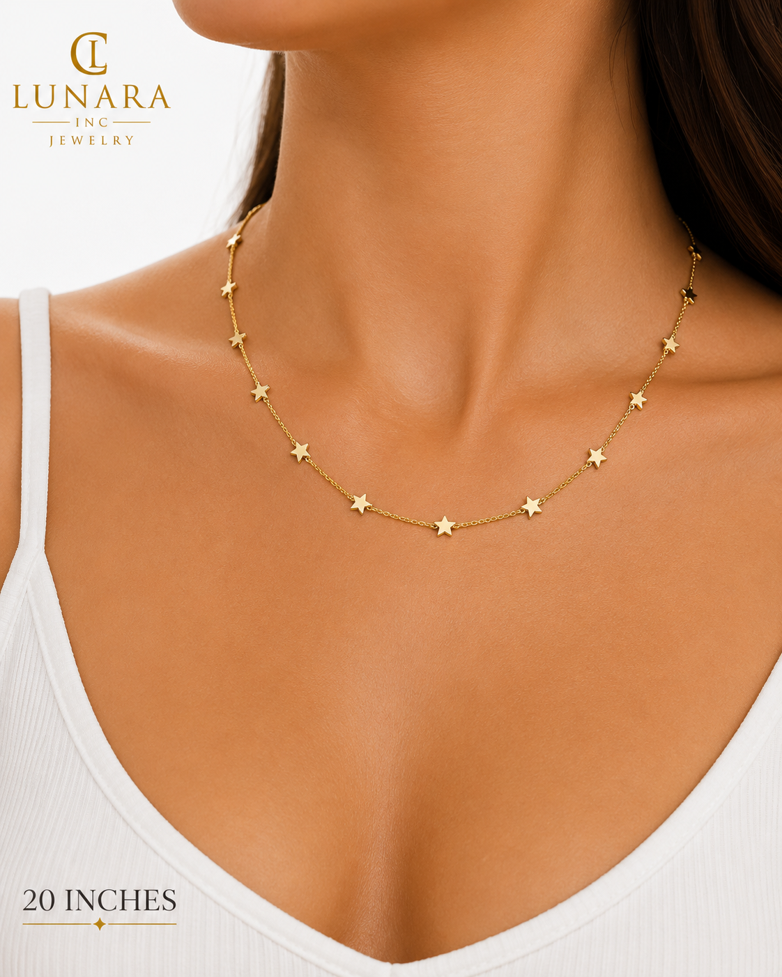 Gold Star Station Necklace