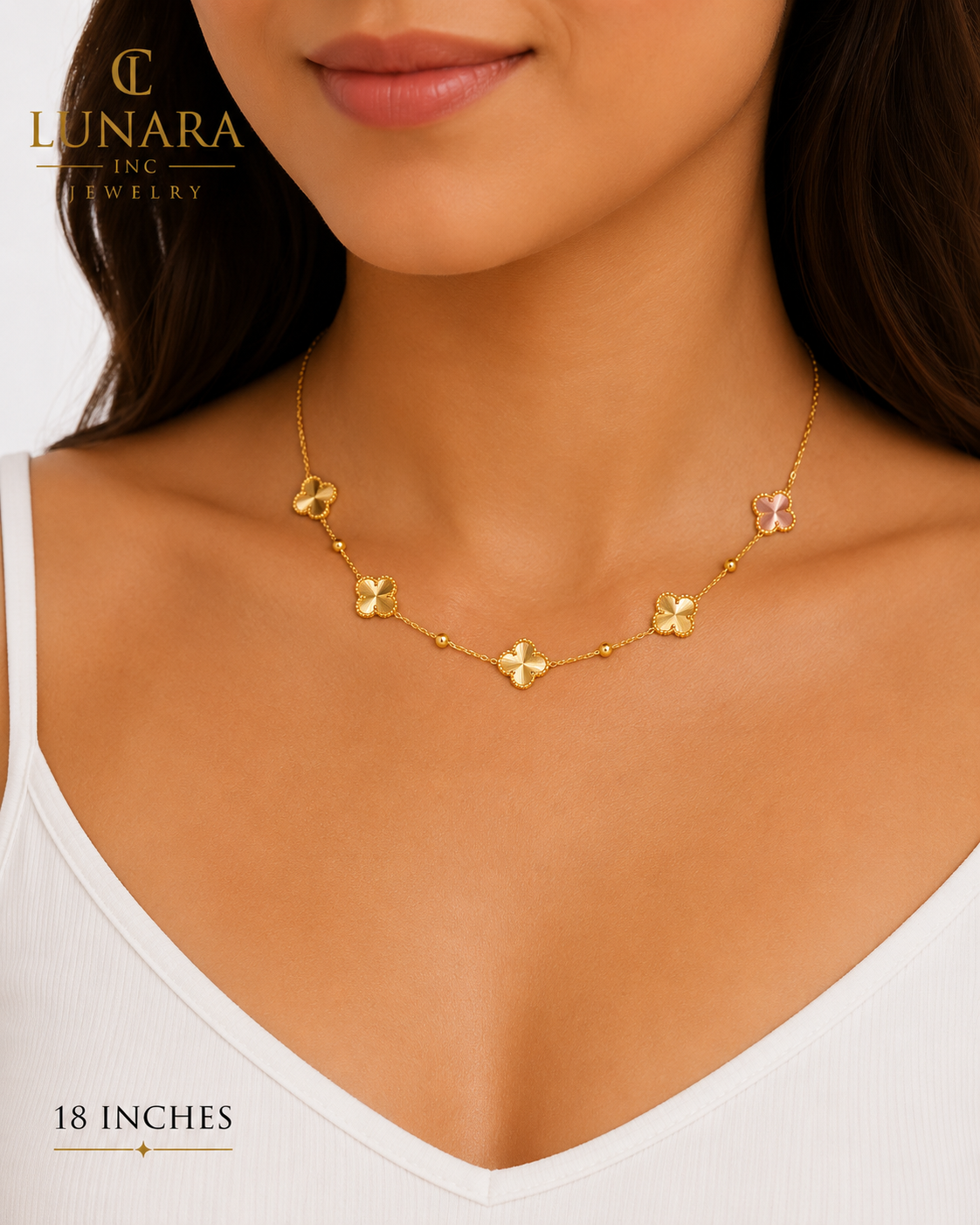 Lucky Clover Station Necklace
