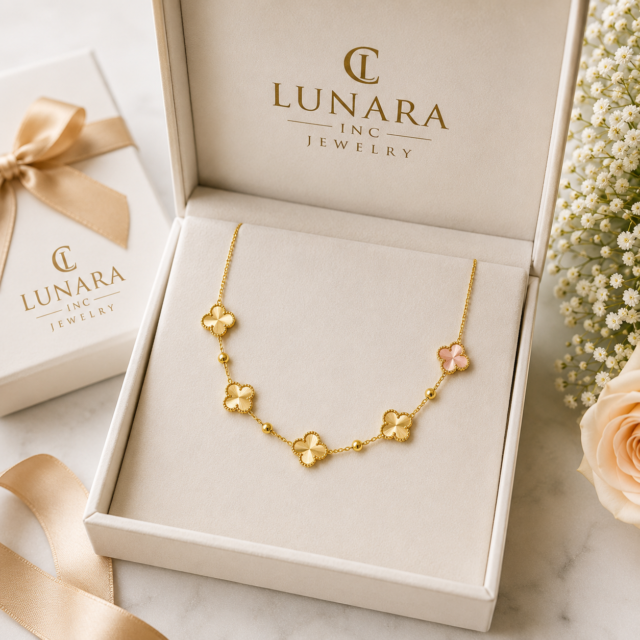 Lucky Clover Station Necklace