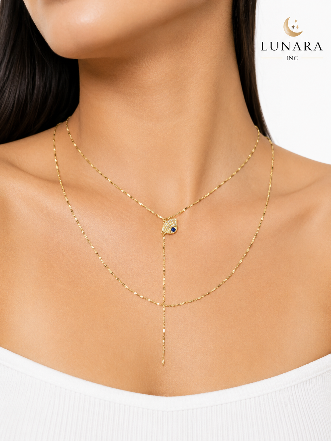 Evil Eye Lariat Necklace