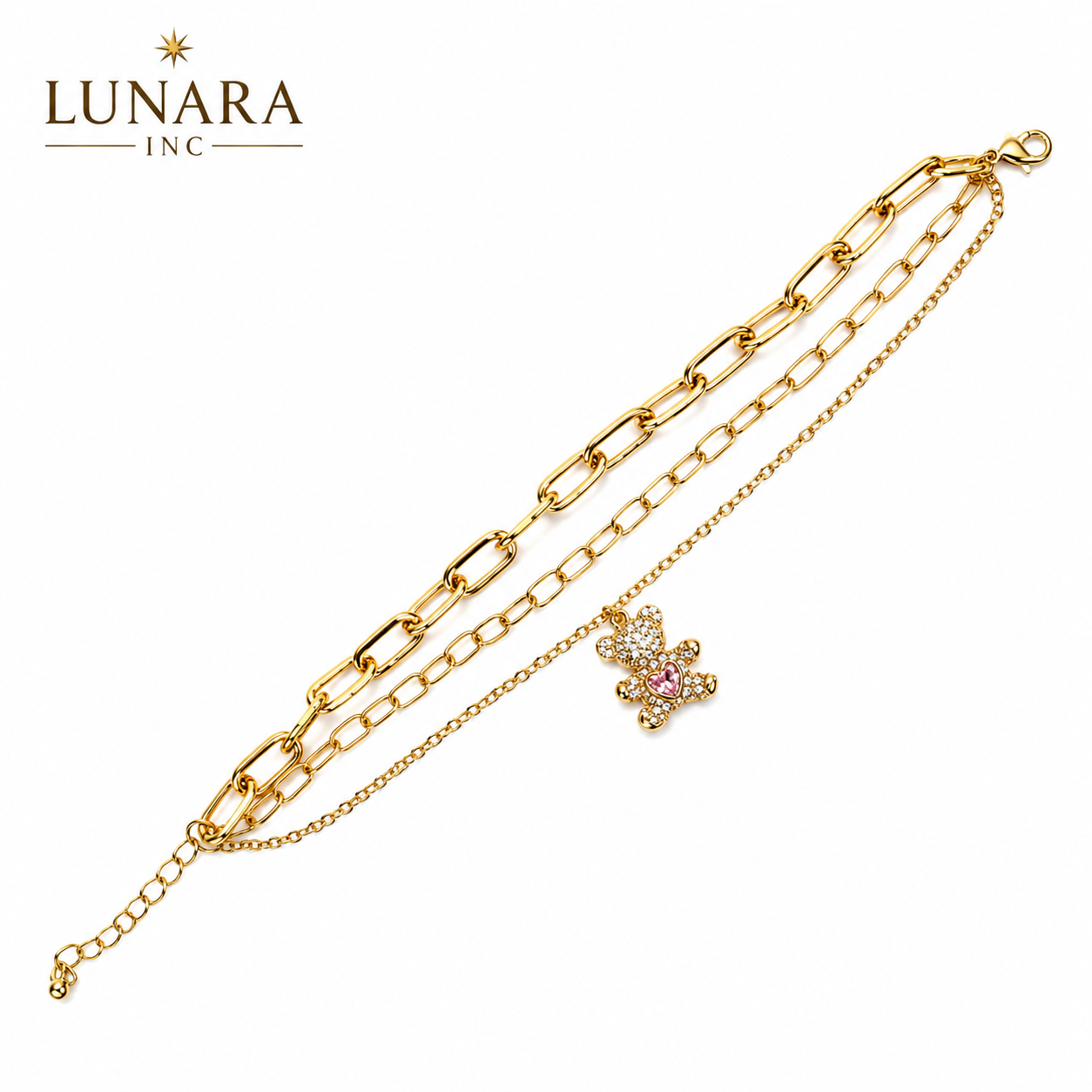 Layered Teddy Bear Bracelet