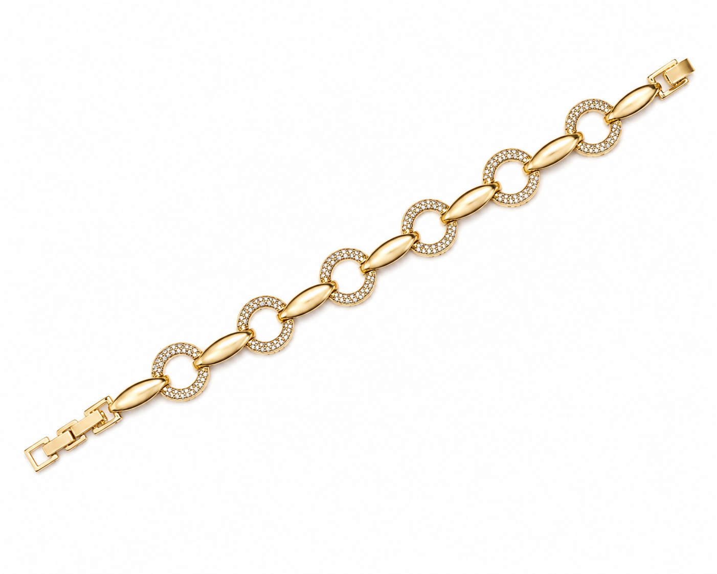 Pavé Circle Link Bracelet