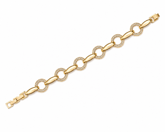 Pavé Circle Link Bracelet