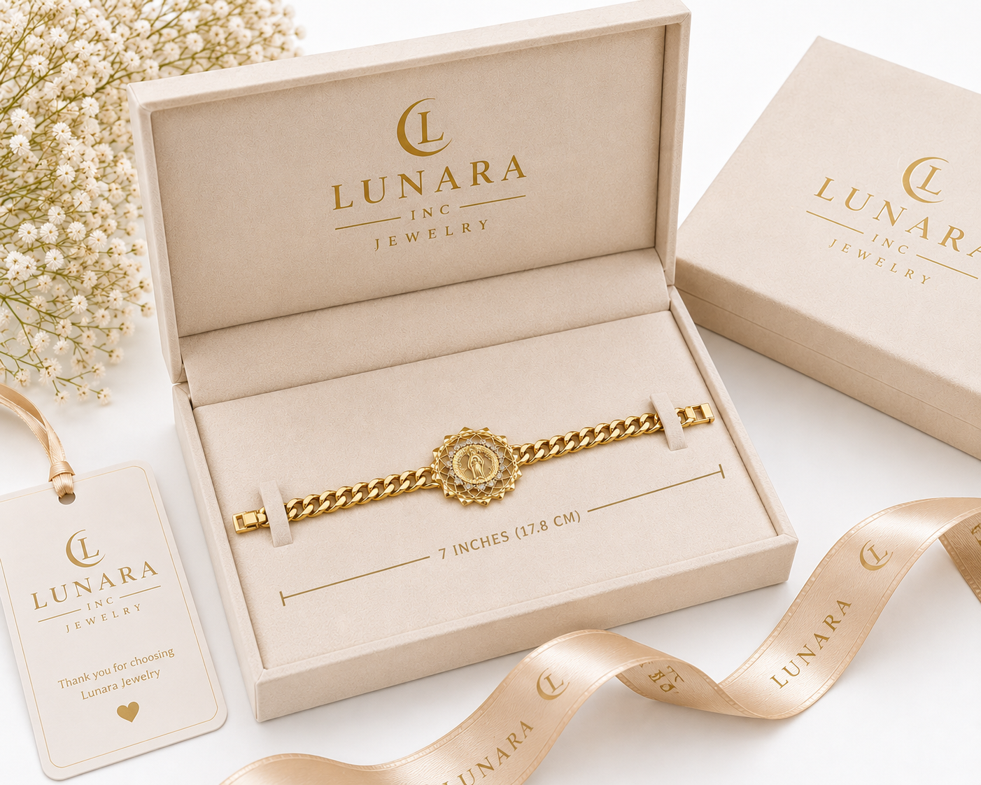 Virgin Mary Cuban Link Bracelet