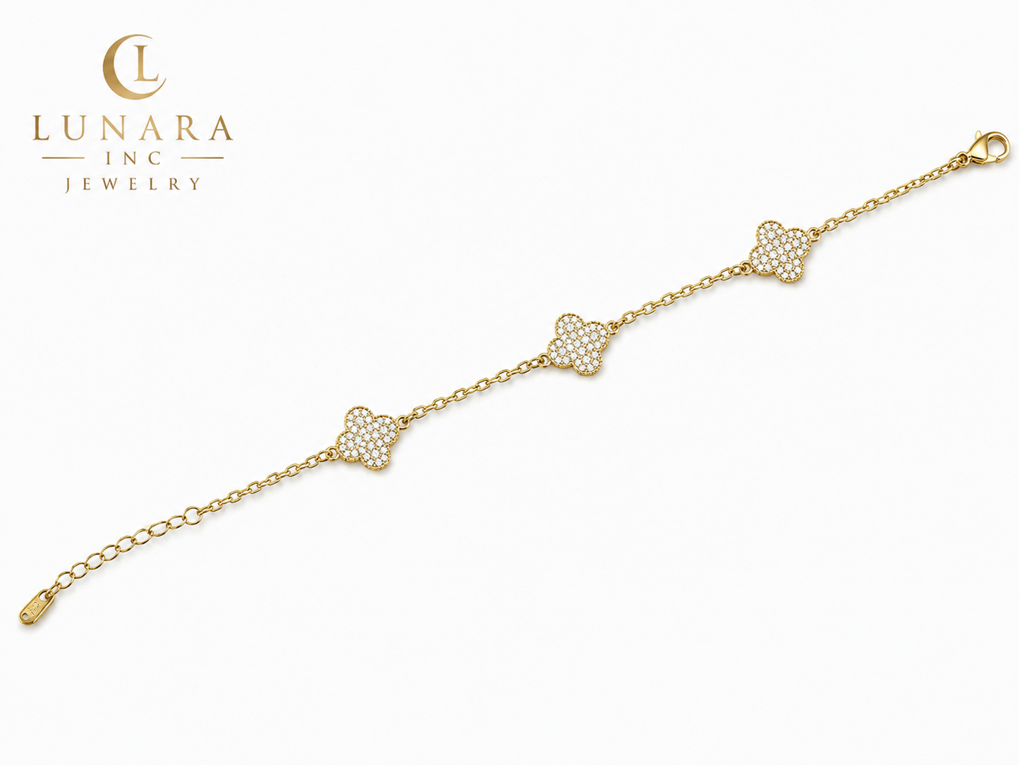 Triple Clover Pavé Bracelet