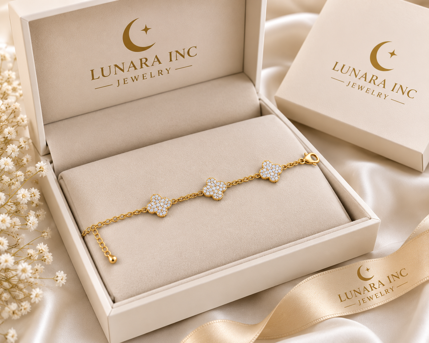Triple Clover Pavé Bracelet