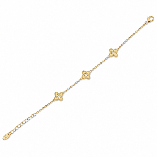 Triple Hollow Clover Bracelet