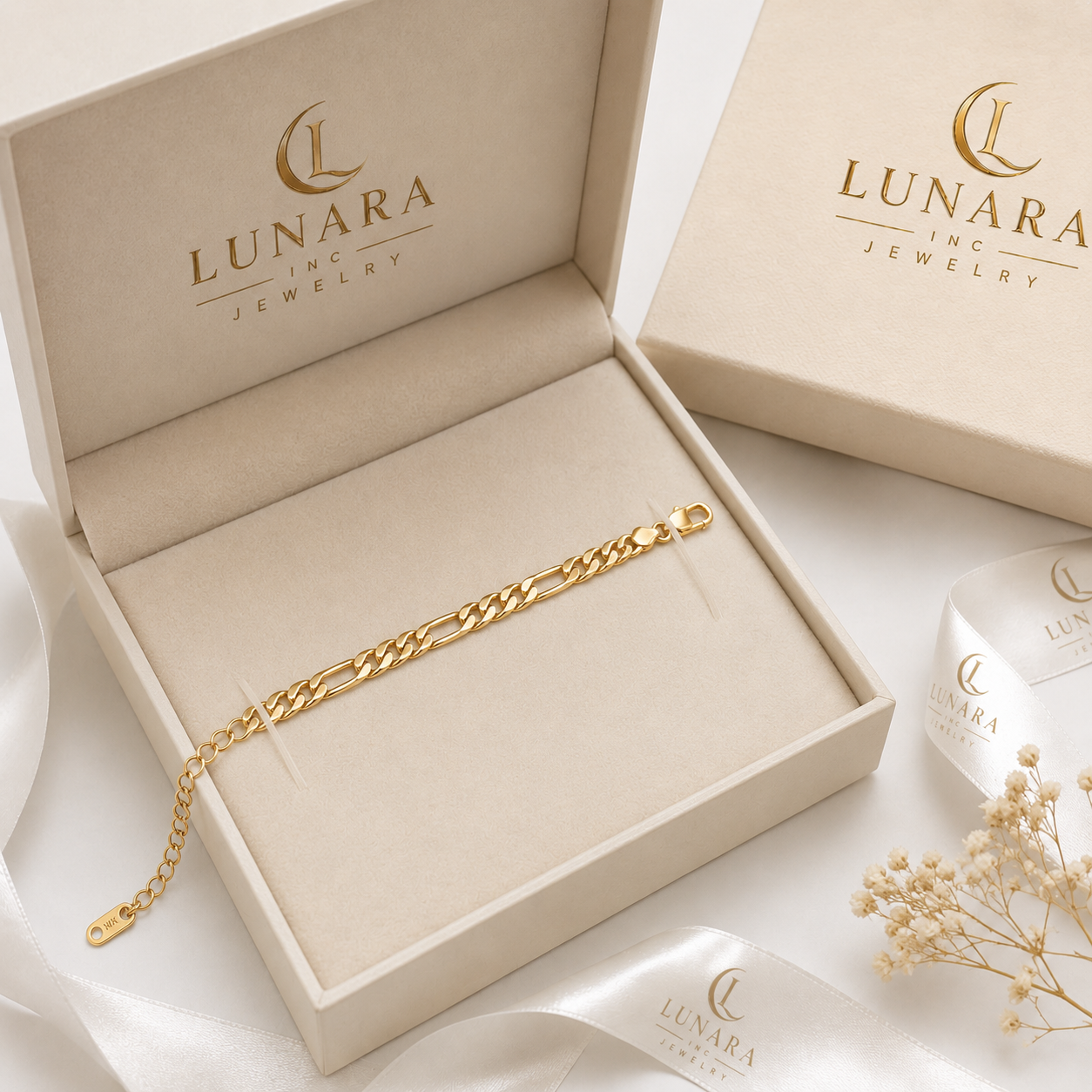 Brazilian Gold Filled Figaro Bracelet