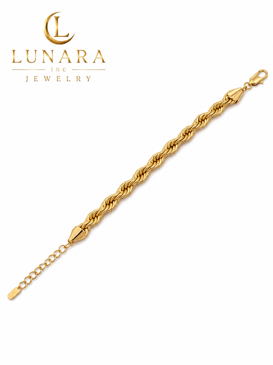 10mm Brazilian Gold Filled Rope Bracelet