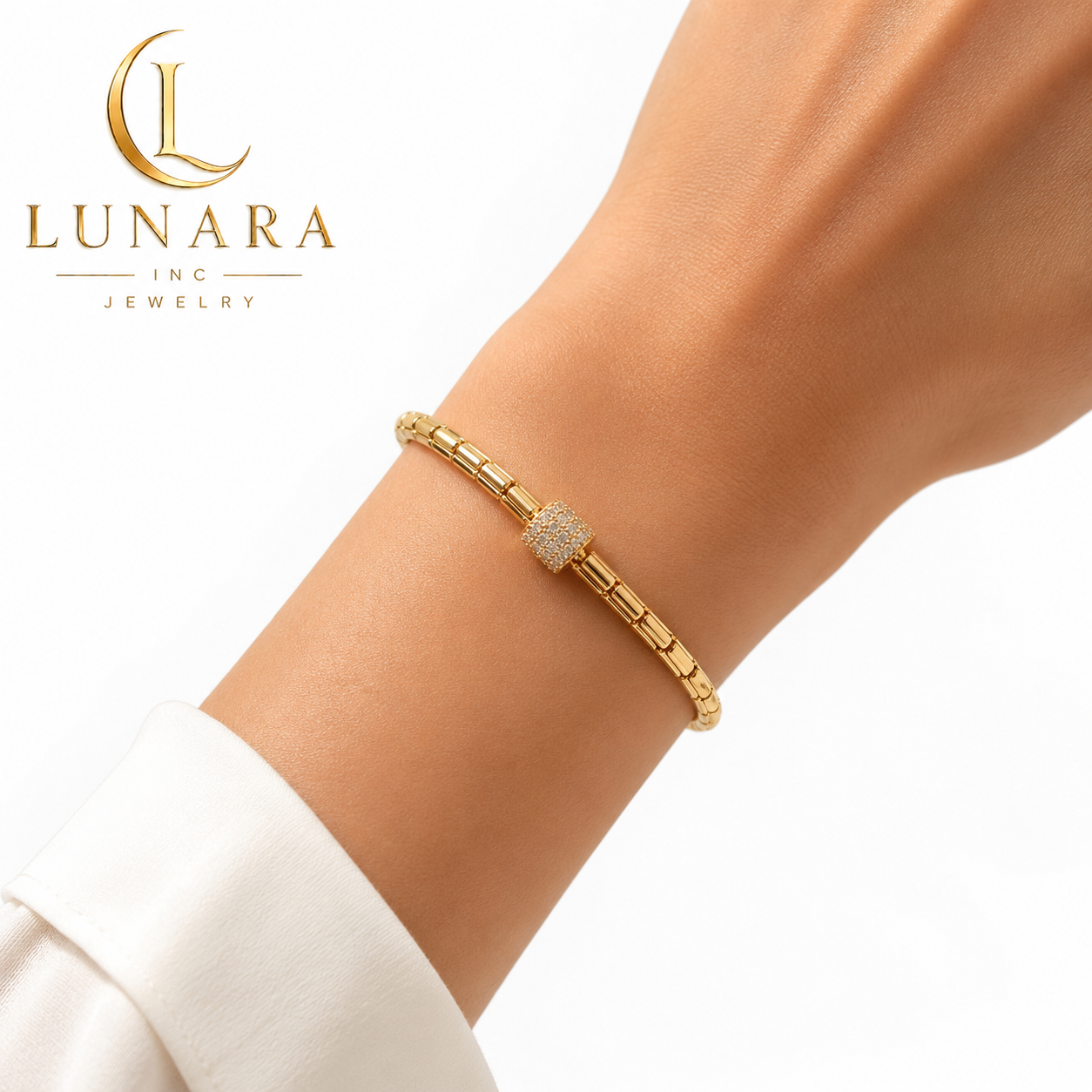 Lunara Crystal Accent Gold Bracelet