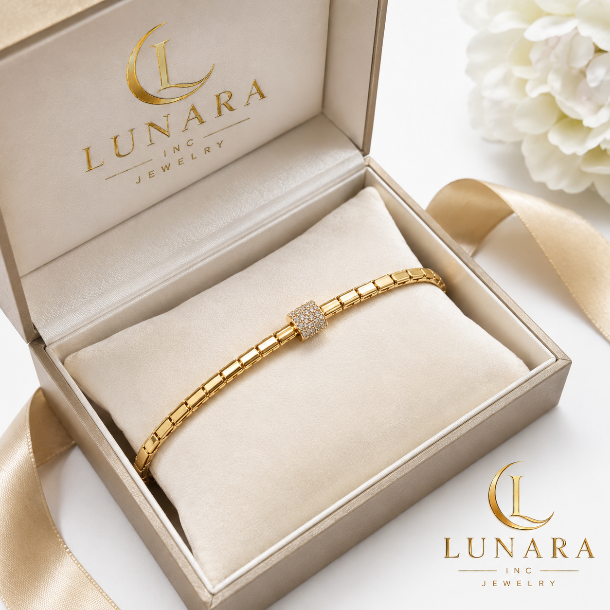 Lunara Crystal Accent Gold Bracelet