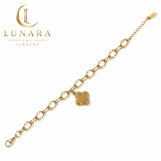 Lunara Dotted Clover Charm Bracelet