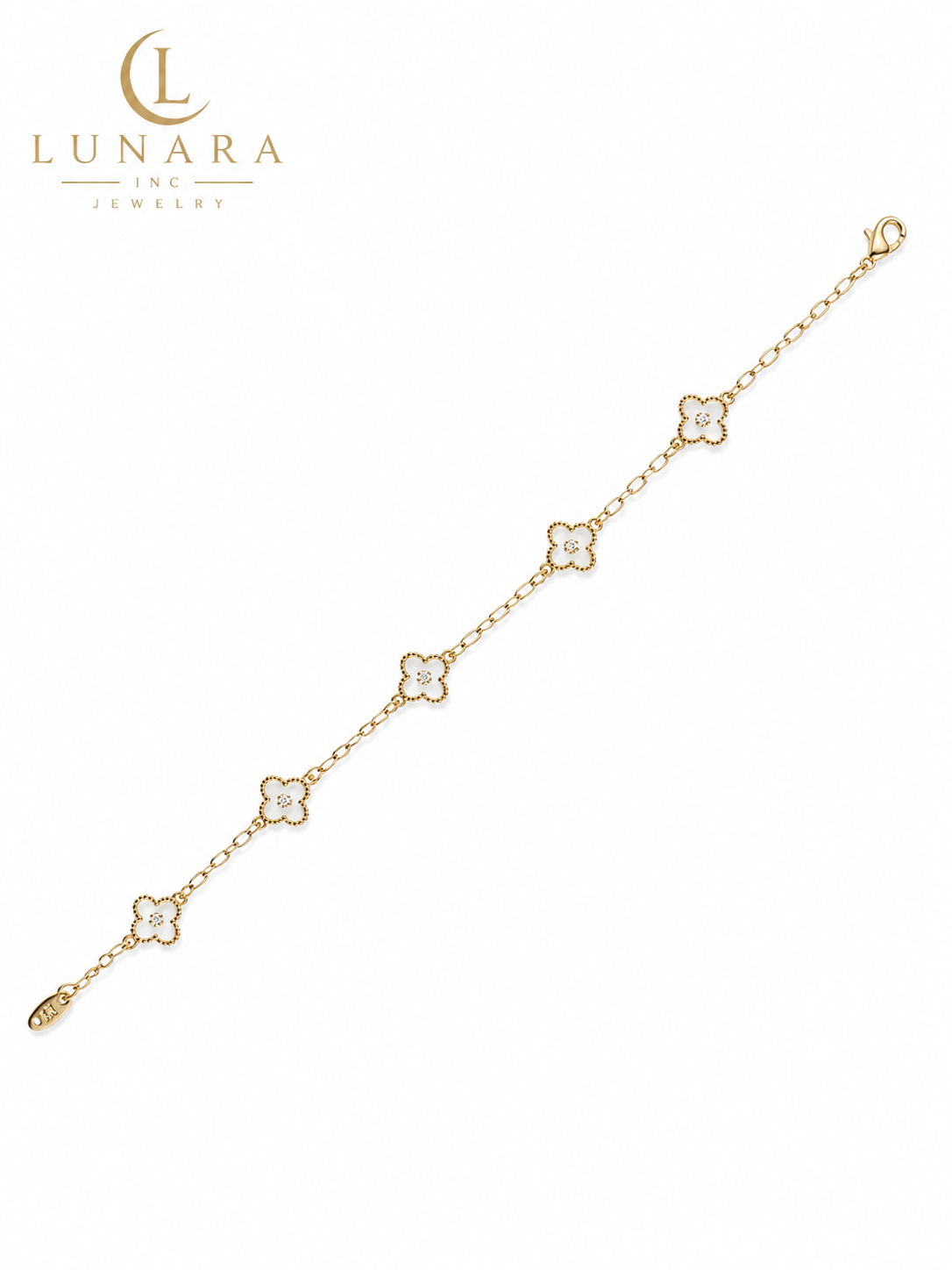 Brazilian Gold Filled Five Clover Bracelet
