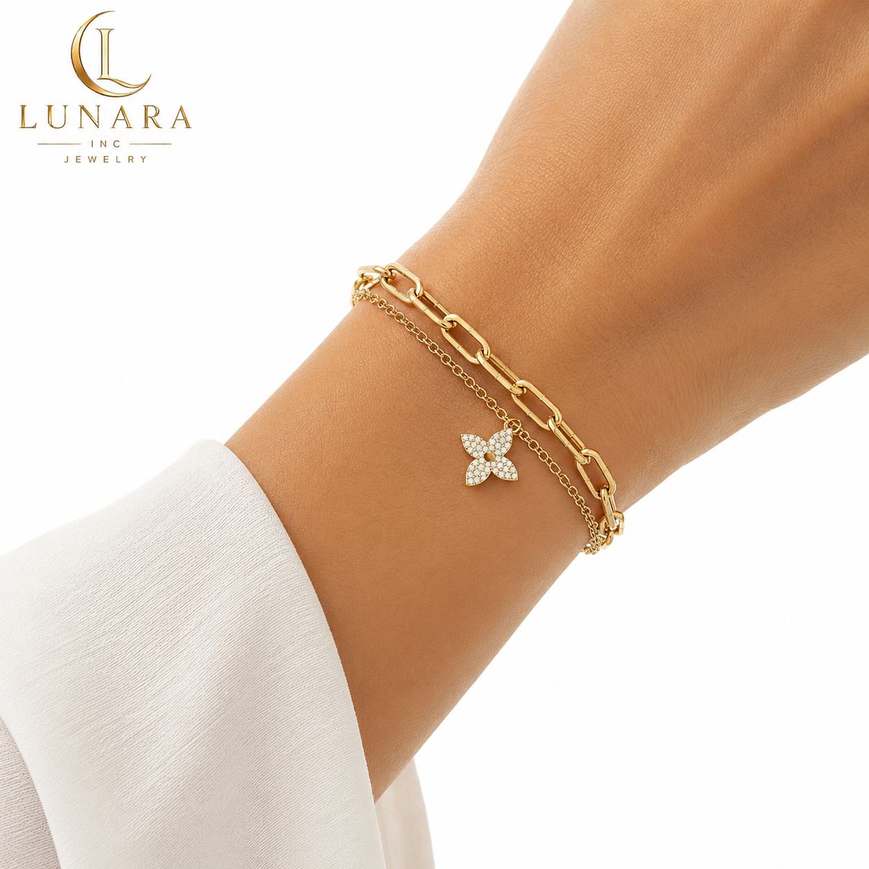 Lunara Bloom Layered Bracelet