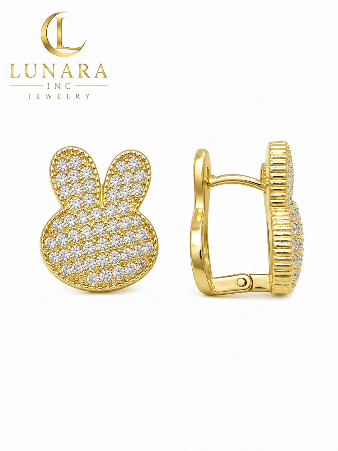 Bunny Crystal Hoop Earrings