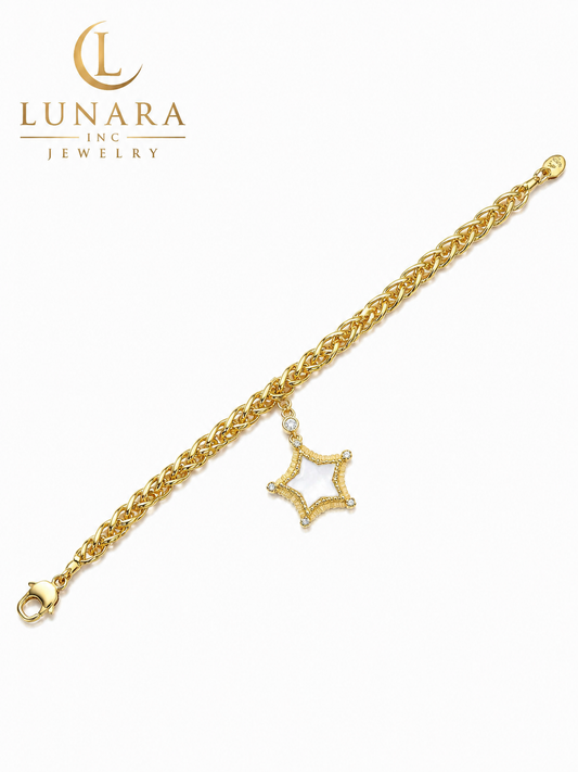 Mother of Pearl Star Charm Bracelet
