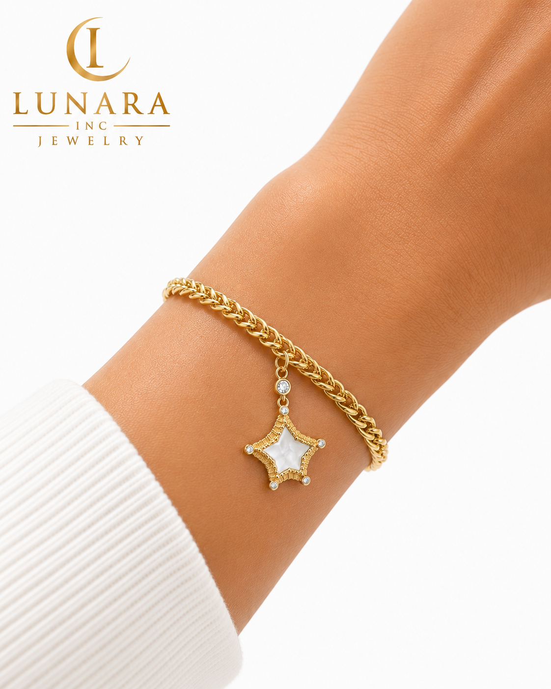 Mother of Pearl Star Charm Bracelet