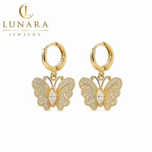 Butterfly Huggie Earrings