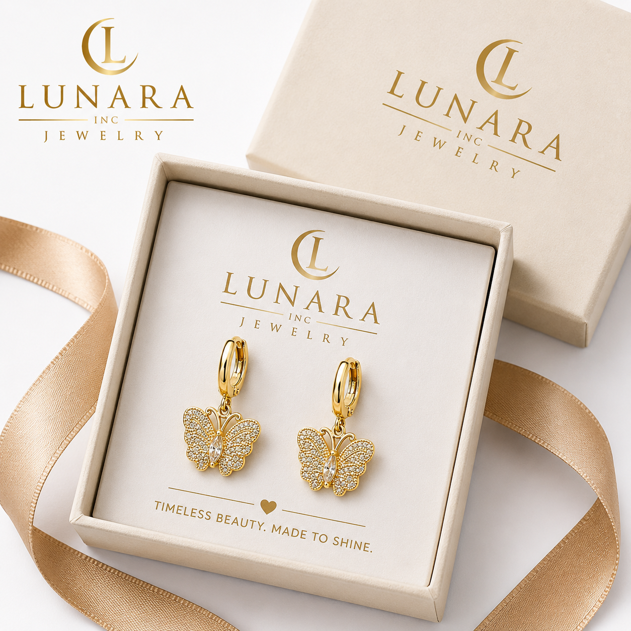Butterfly Huggie Earrings