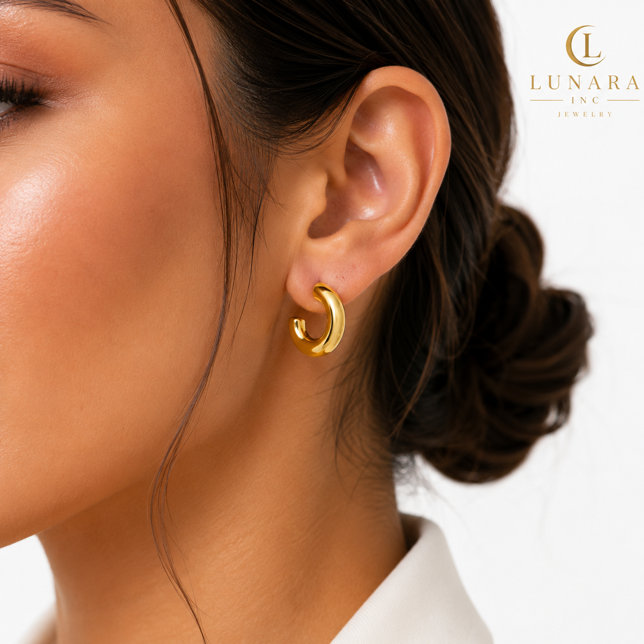 Classic Chunky Gold Hoop Earrings