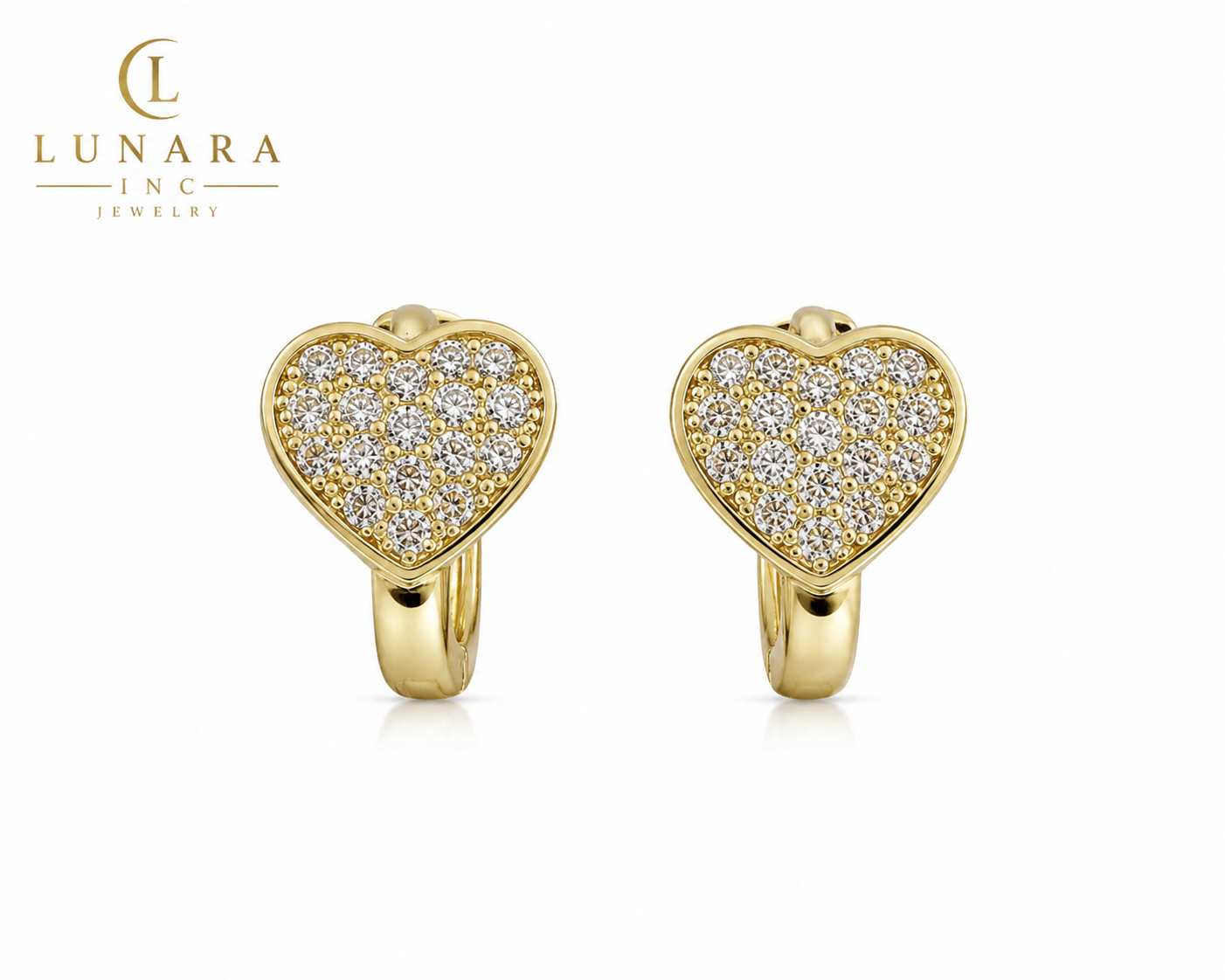 Sparkling Heart Huggie Earrings