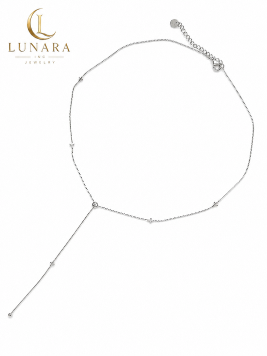 Celestial Cross Lariat Necklace