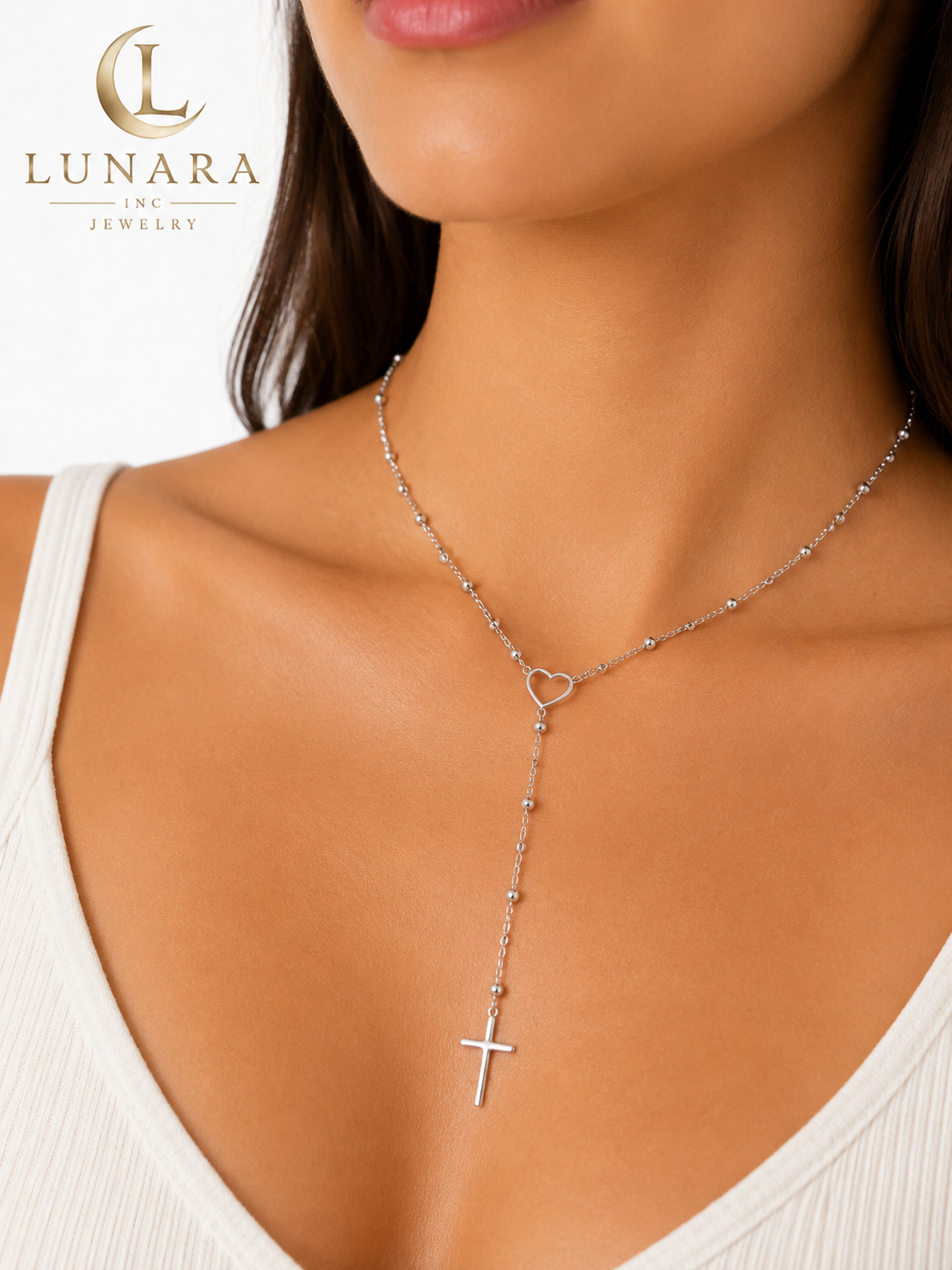 Heart & Faith Lariat Necklace