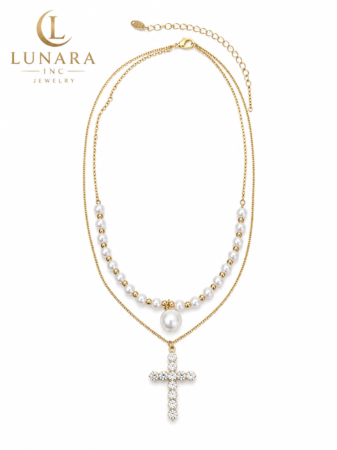 Faith & Grace Pearl Cross Necklace