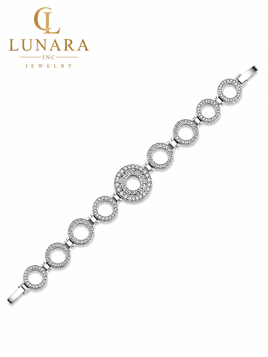 Greek Halo Circle Crystal Bracelet