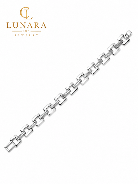 Modern Link Crystal Bracelet