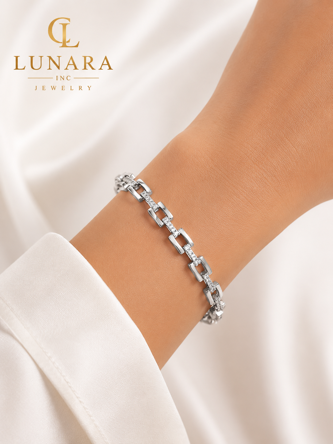 Modern Link Crystal Bracelet