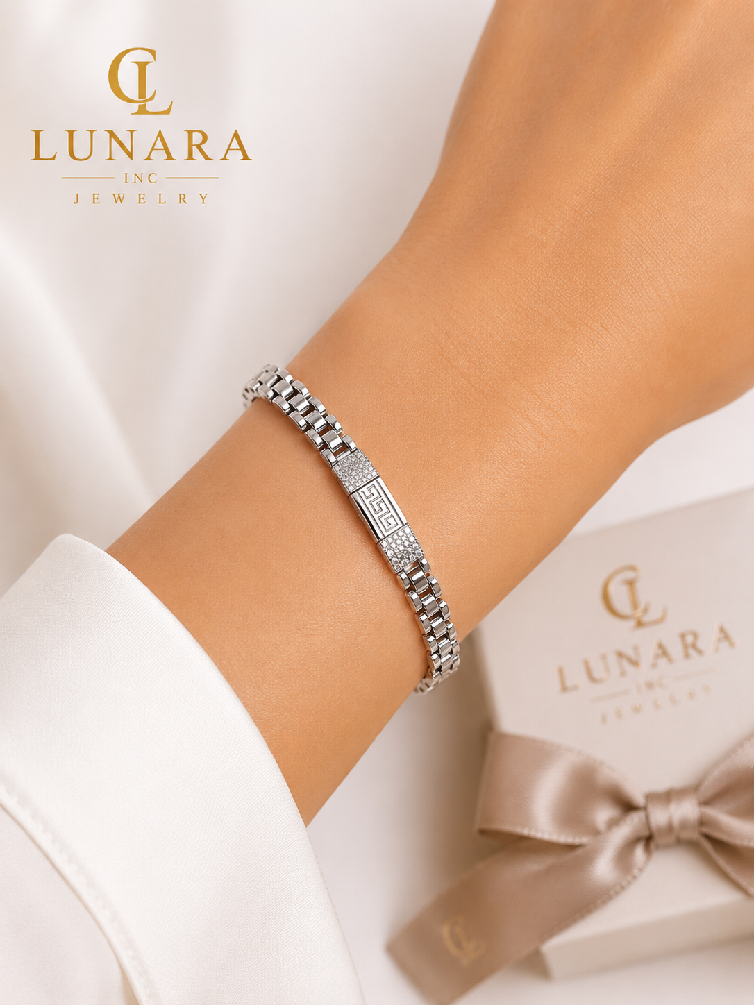 Greek Link Crystal Bracelet