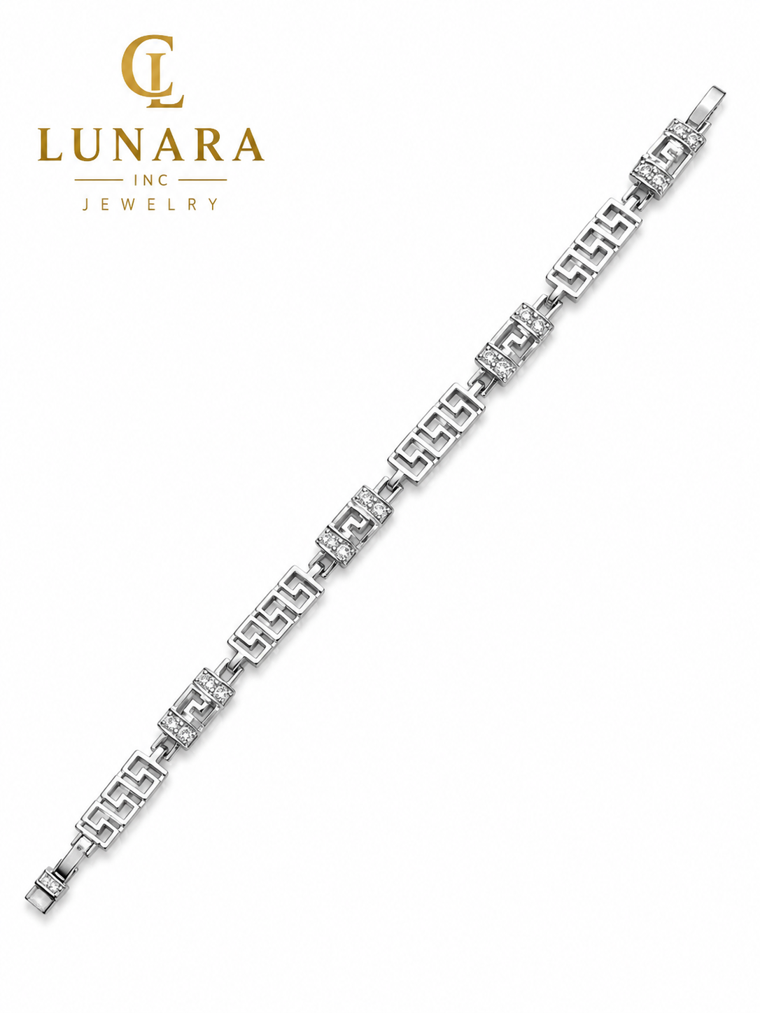 Greek Key Crystal Bracelet