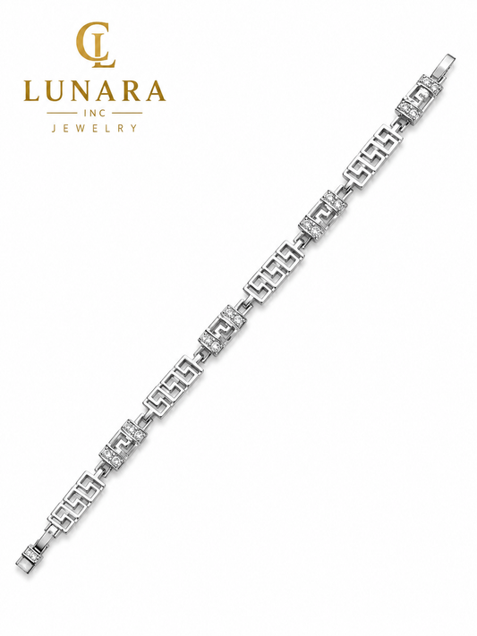 Greek Key Crystal Bracelet