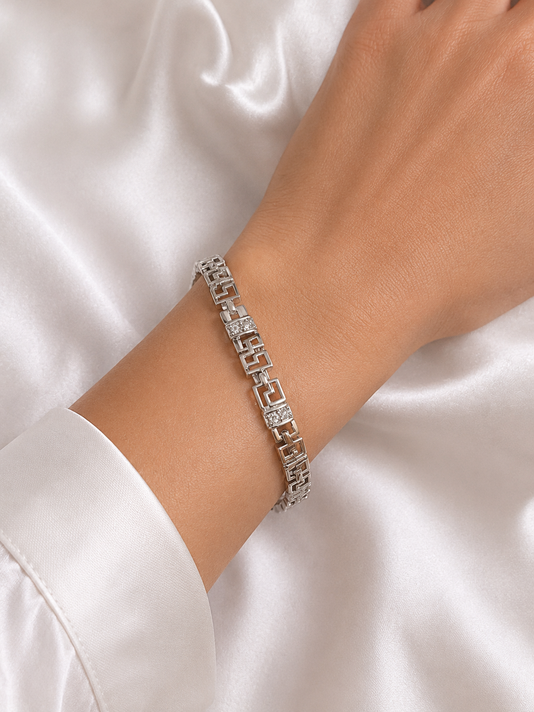Greek Key Crystal Bracelet