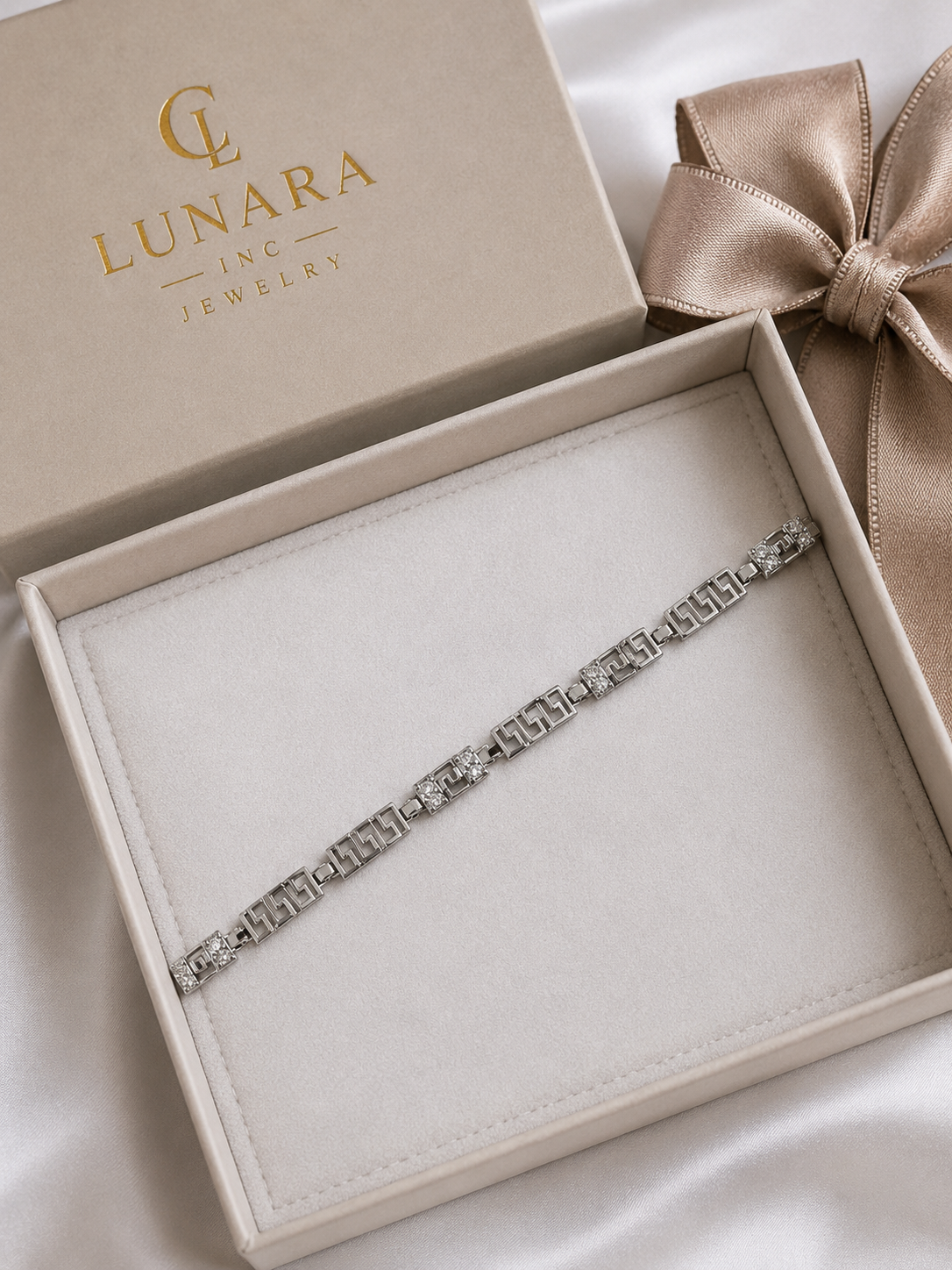 Greek Key Crystal Bracelet