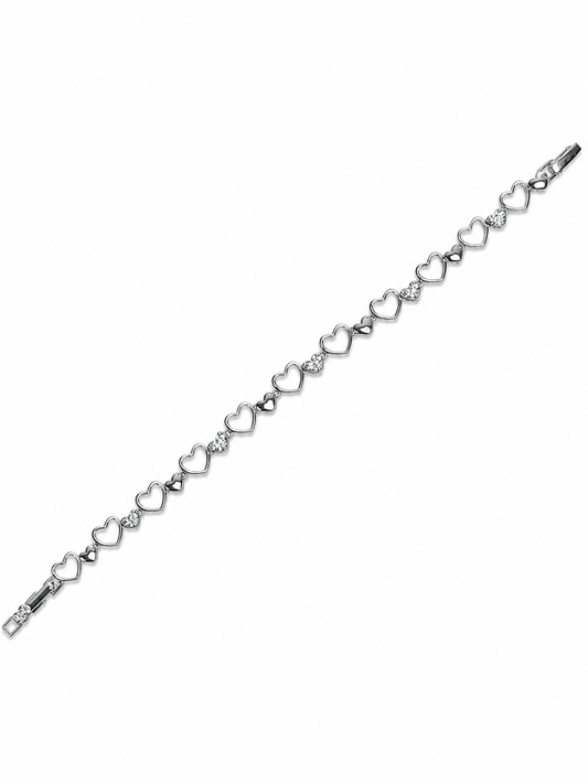 Open Heart & Crystal Bracelet
