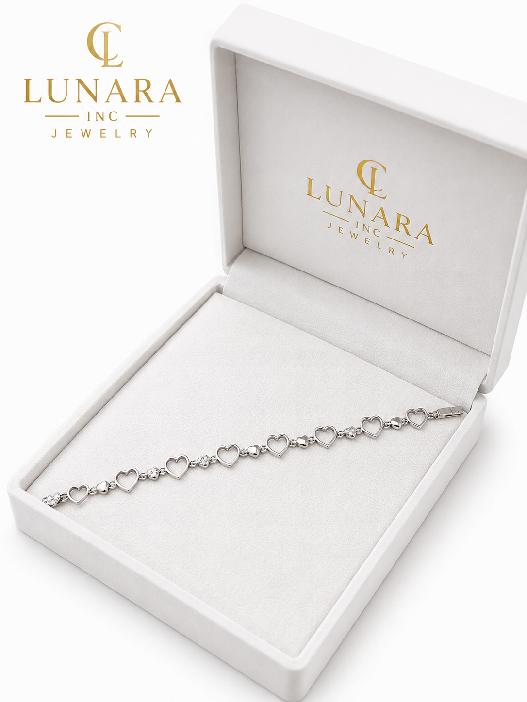 Open Heart & Crystal Bracelet