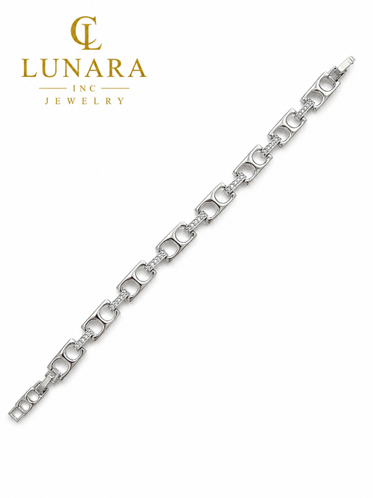 Double Link Cubic Zirconia Bracelet