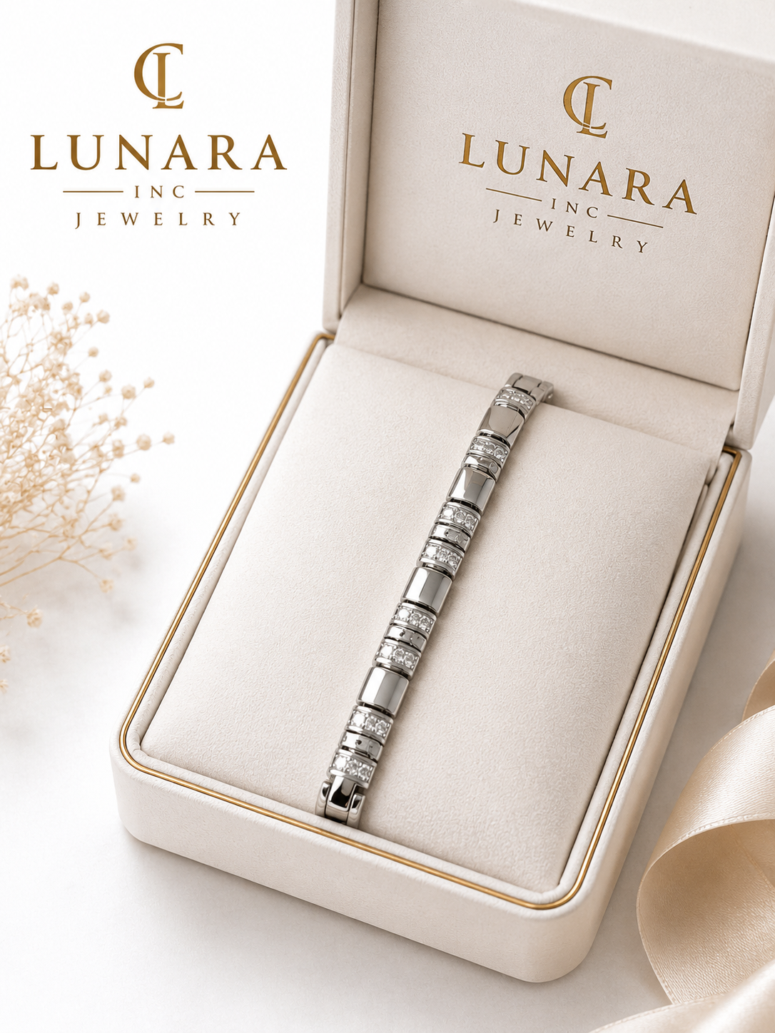 Modern Crystal Bar Link Bracelet