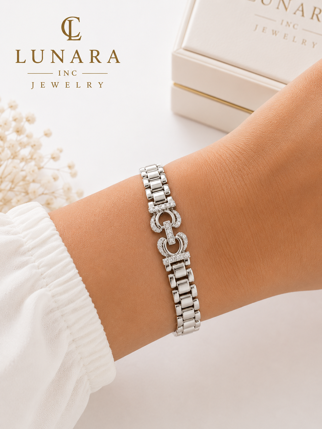 Dual Link Crystal Center Bracelet