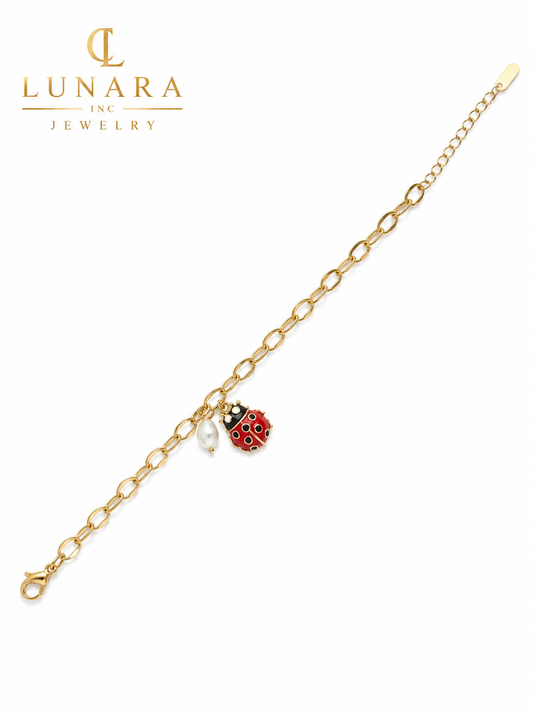 Lucky Ladybug Charm Bracelet 🐞