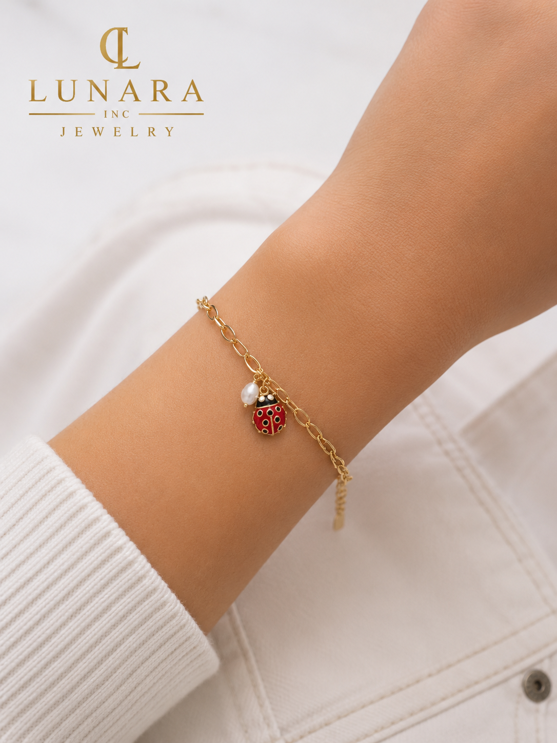 Lucky Ladybug Charm Bracelet 🐞