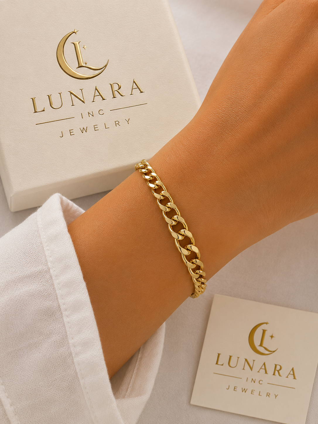 Lunara Gradient Cuban Link Jewelry Set