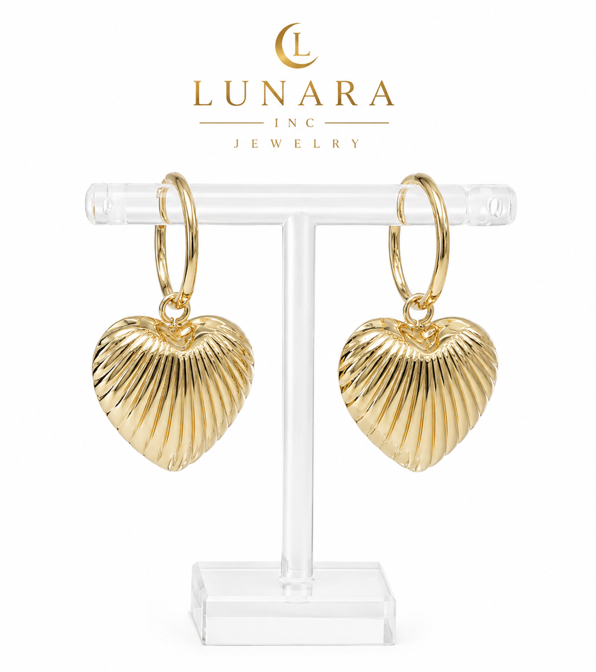 Luna Radiant Heart Hoop Earrings