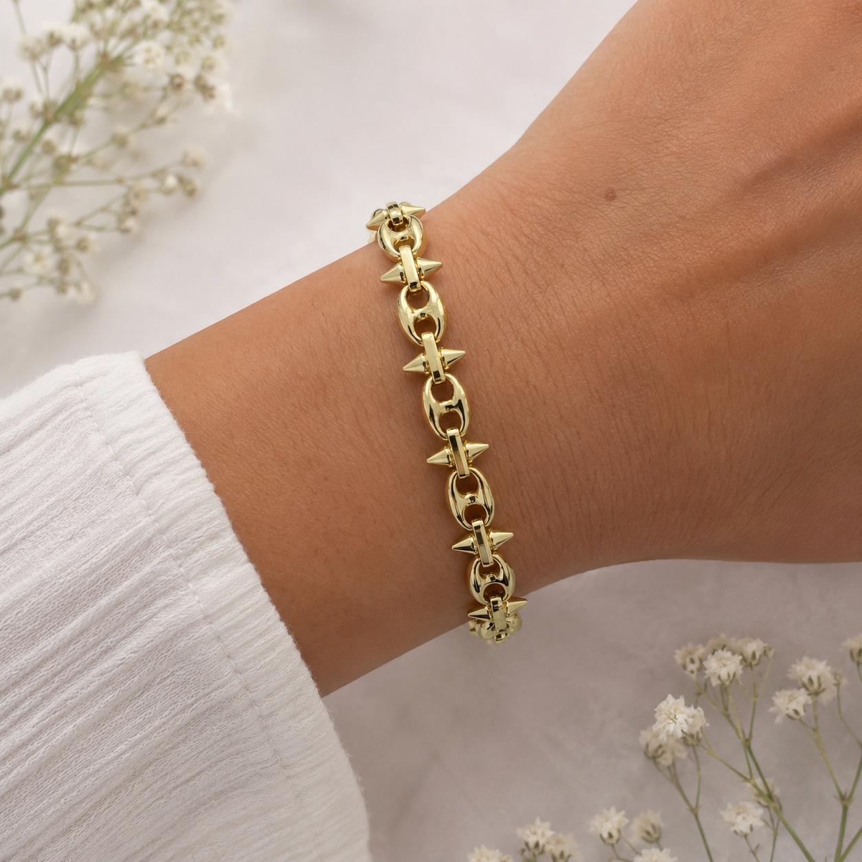 Edge Spike Link Bracelet