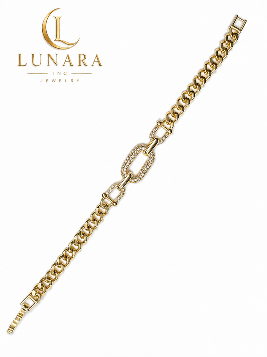 Lunara Pavé Link Cuban Bracelet